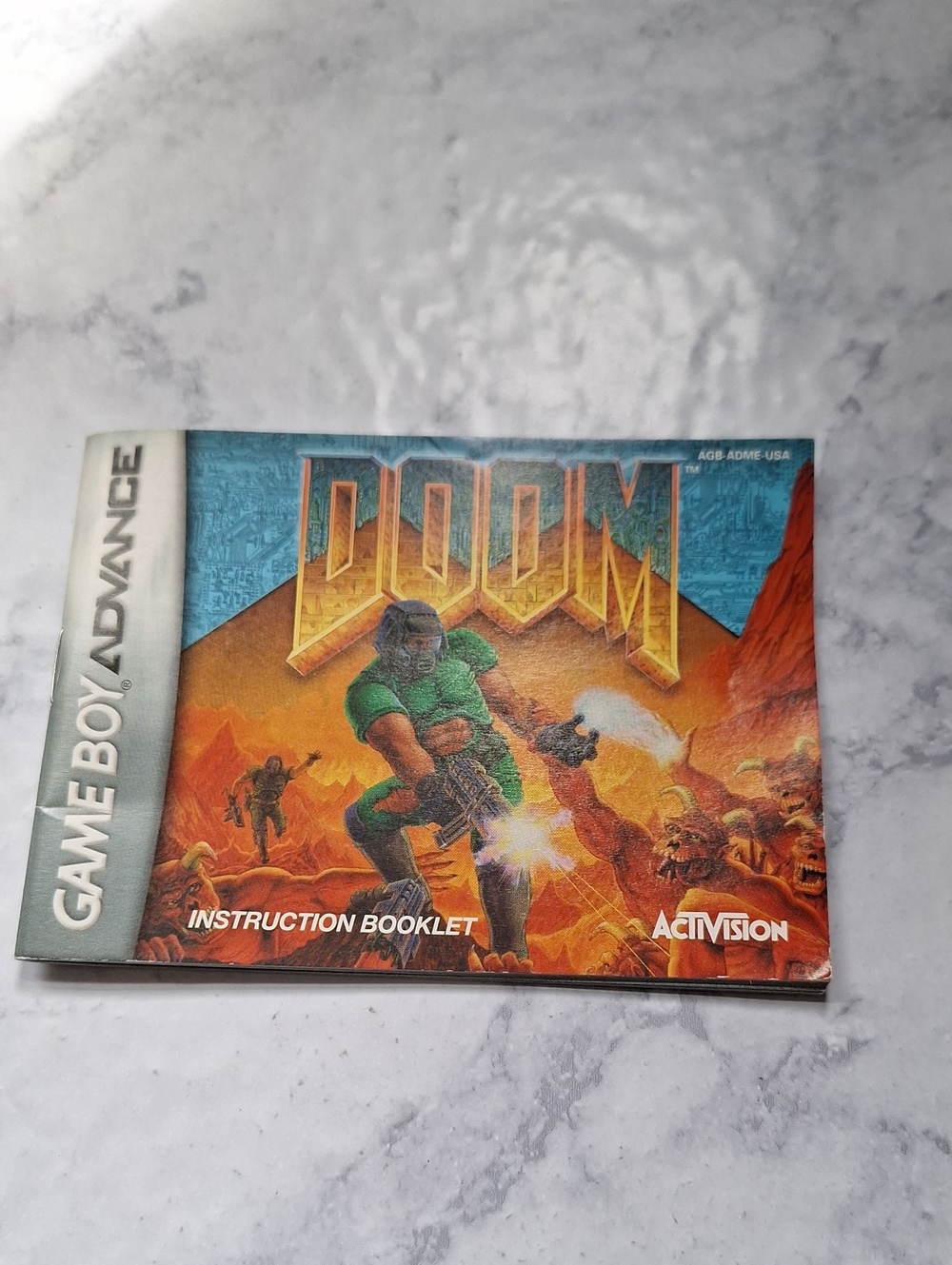 Activision DOOM Game Boy Advance Instruction Booklet - Orange & Green